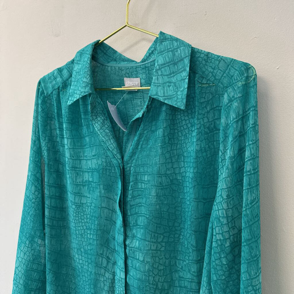 NWT Chicos Chiffon Snake Print Shirt 2