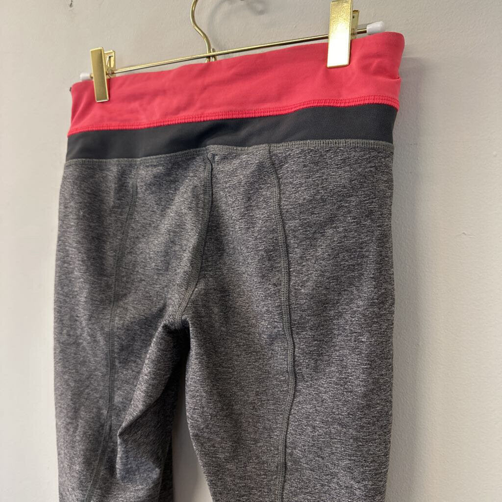 Lululemon Grey/ Pink Waist Band Cropped Leggings 6