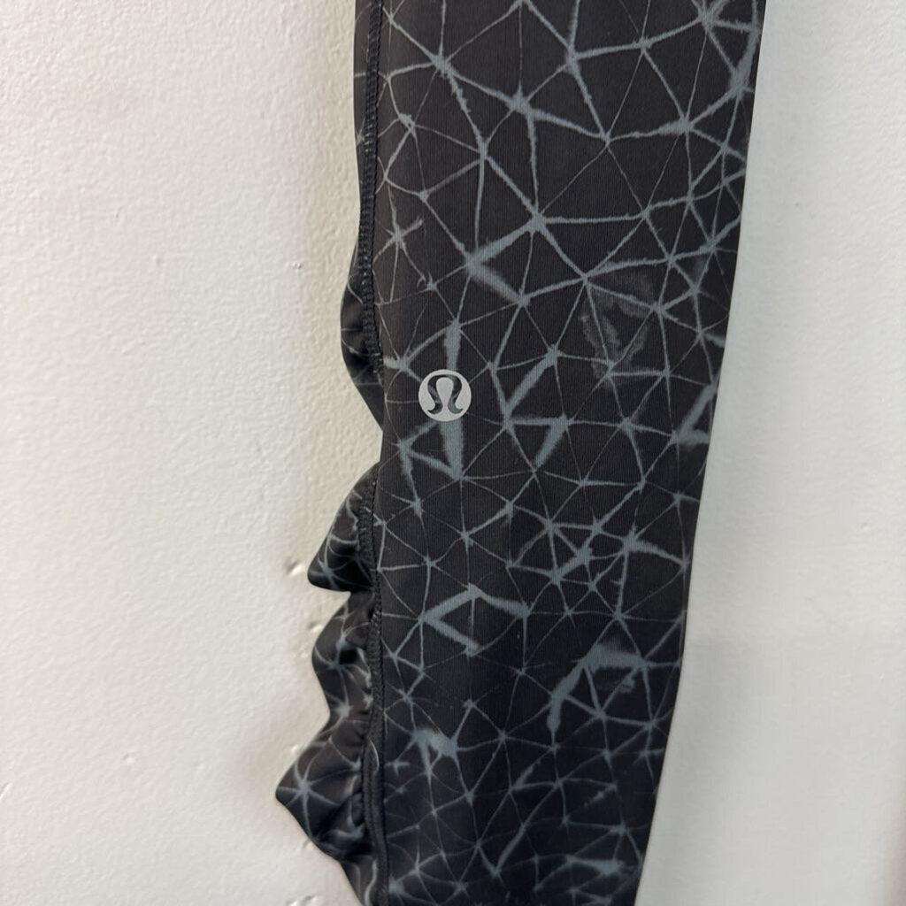 Lululemon Black/ Grey Print Full Length Leggings 6