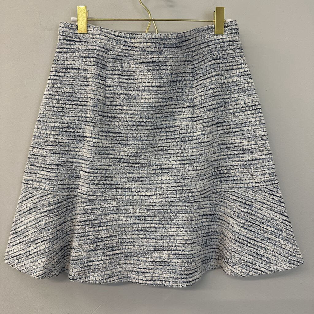 Loft Blue/ Cream Tweed Mini Skirt Small