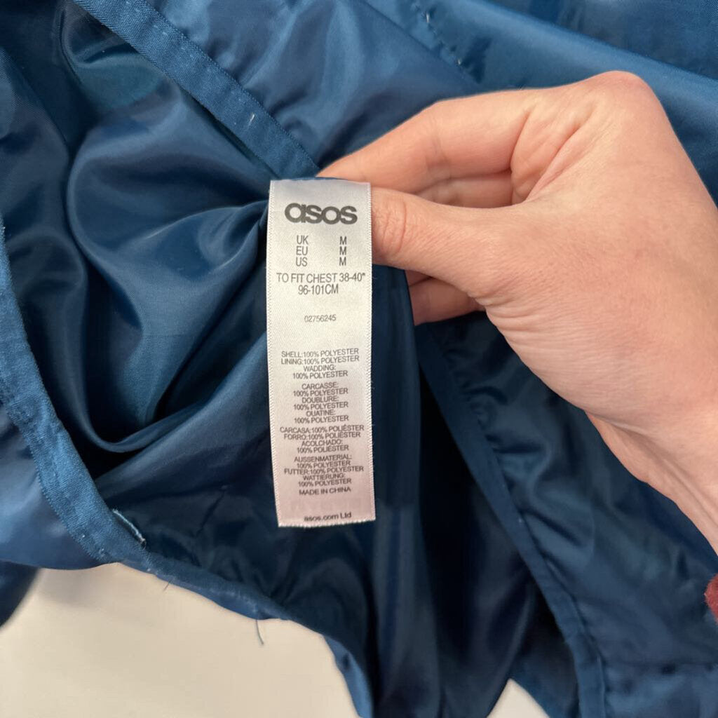 Asos Teal Blue Puffer Jacket Medium