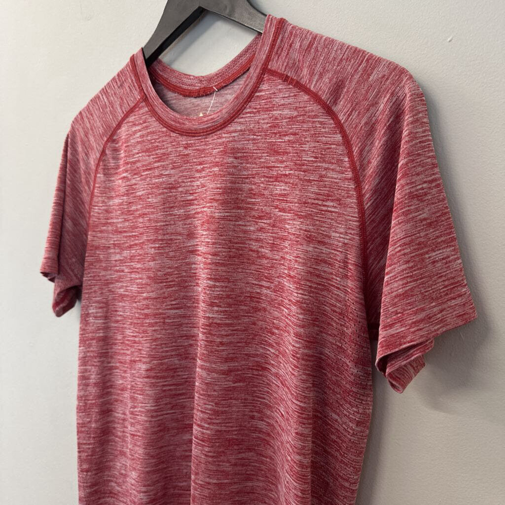 Lululemon Mens Red Heathered Short Sleeve Athletic Tee Small