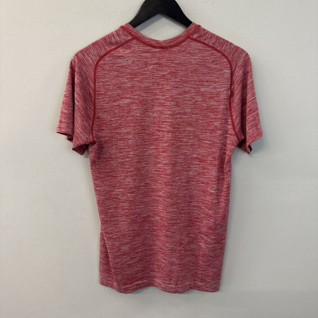 Lululemon Mens Red Heathered Short Sleeve Athletic Tee Small