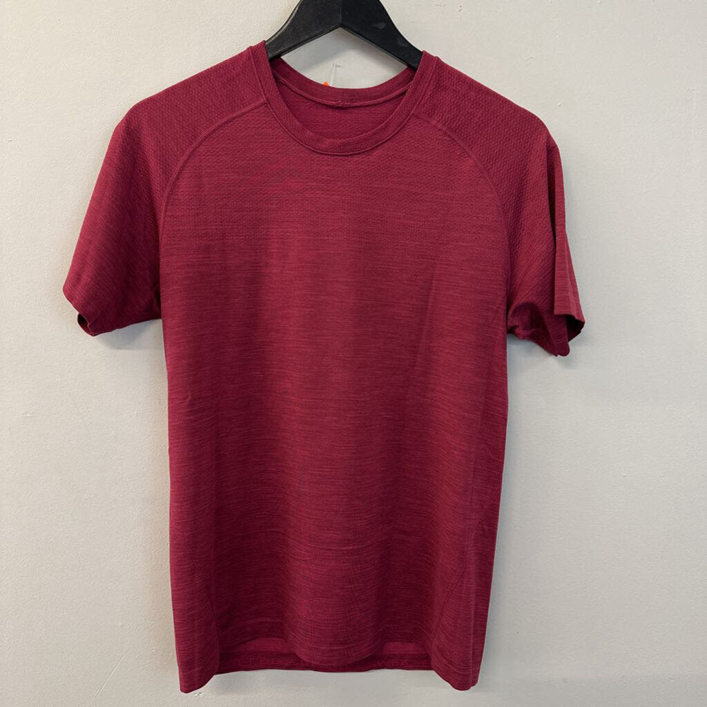 Lululemon Mens Burgundy Red Short Sleeve Athletic Tee Small