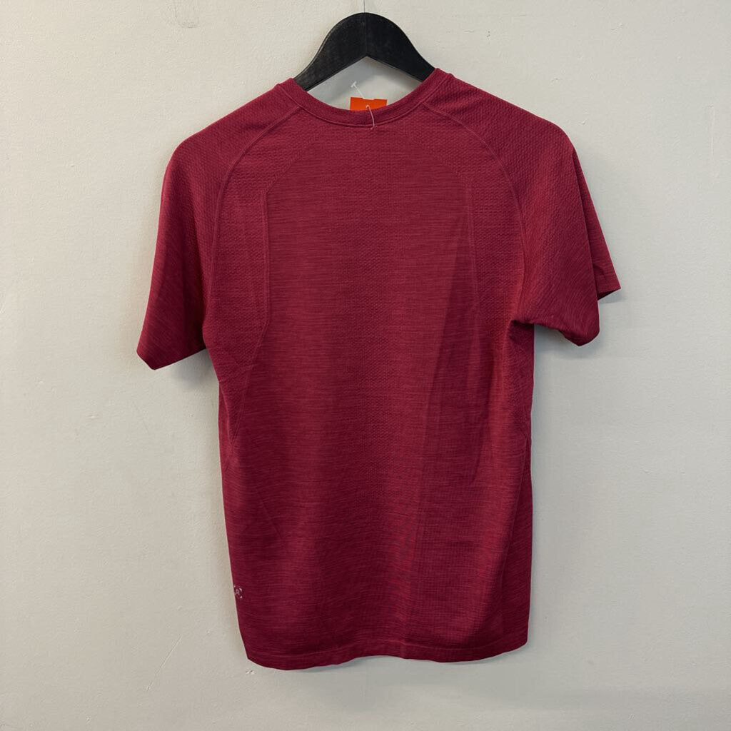 Lululemon Mens Burgundy Red Short Sleeve Athletic Tee Small