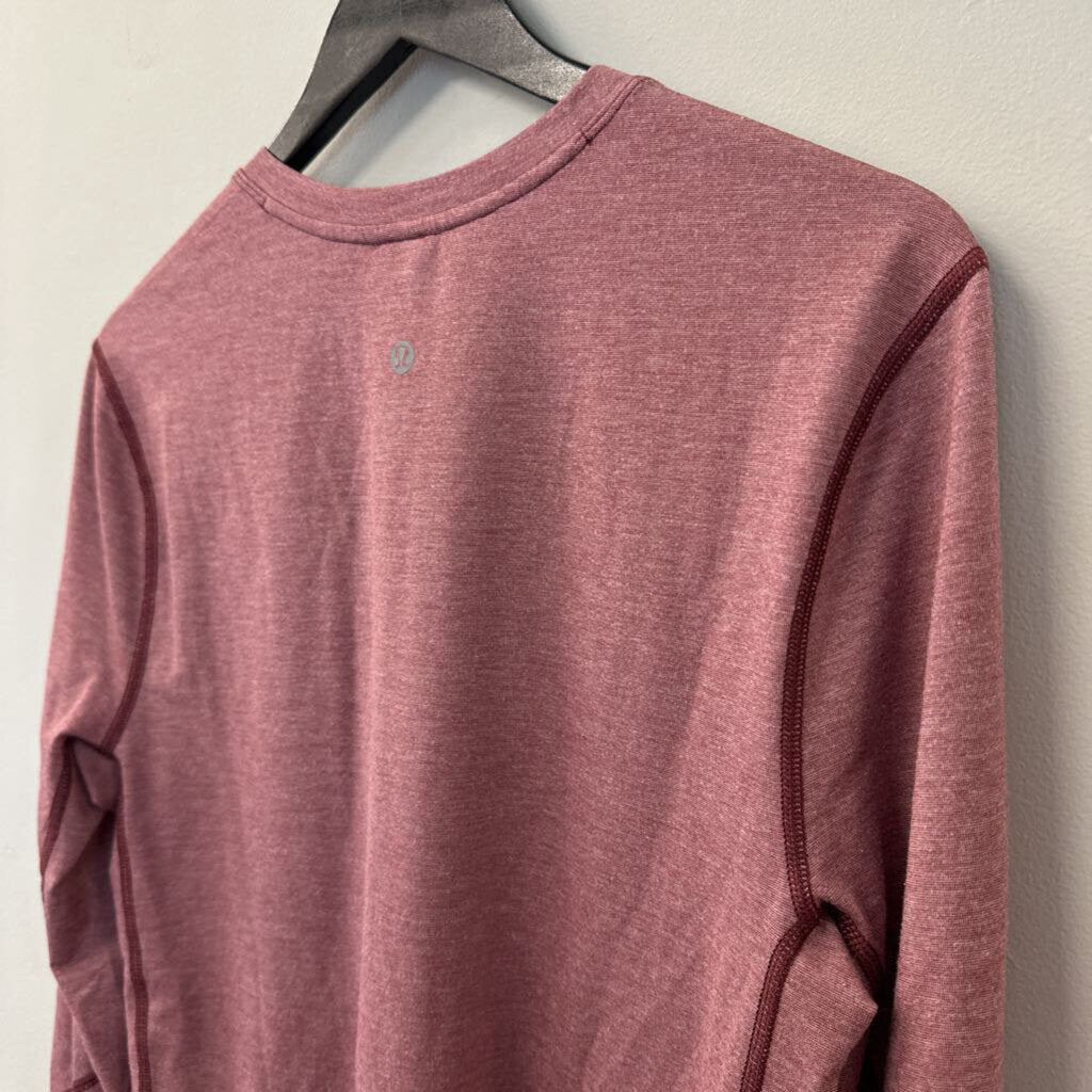 Lululemon Mens Burgundy Long Sleeve Henley Top Small