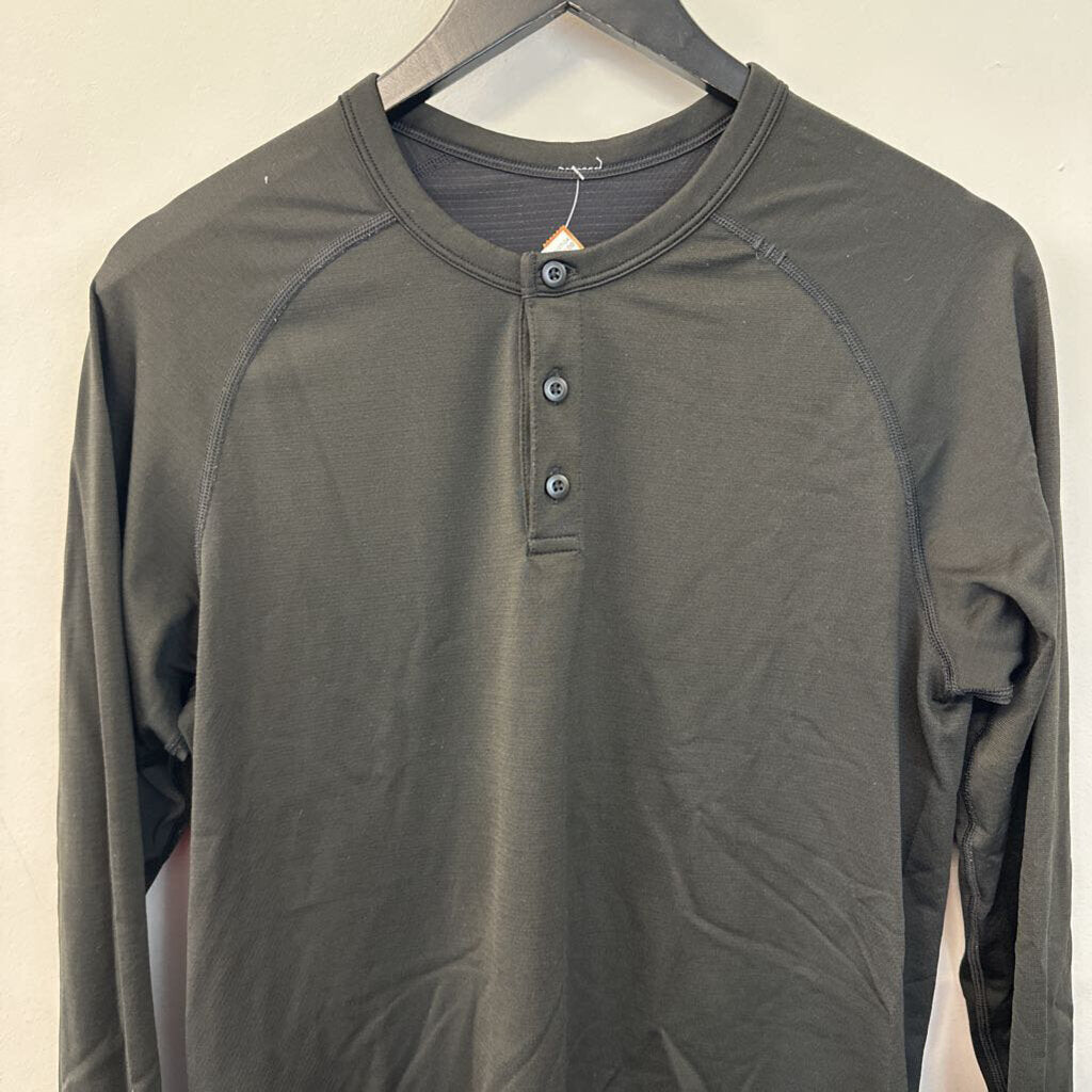 Lululemon Mens Black Long Sleeve Henley Top Small