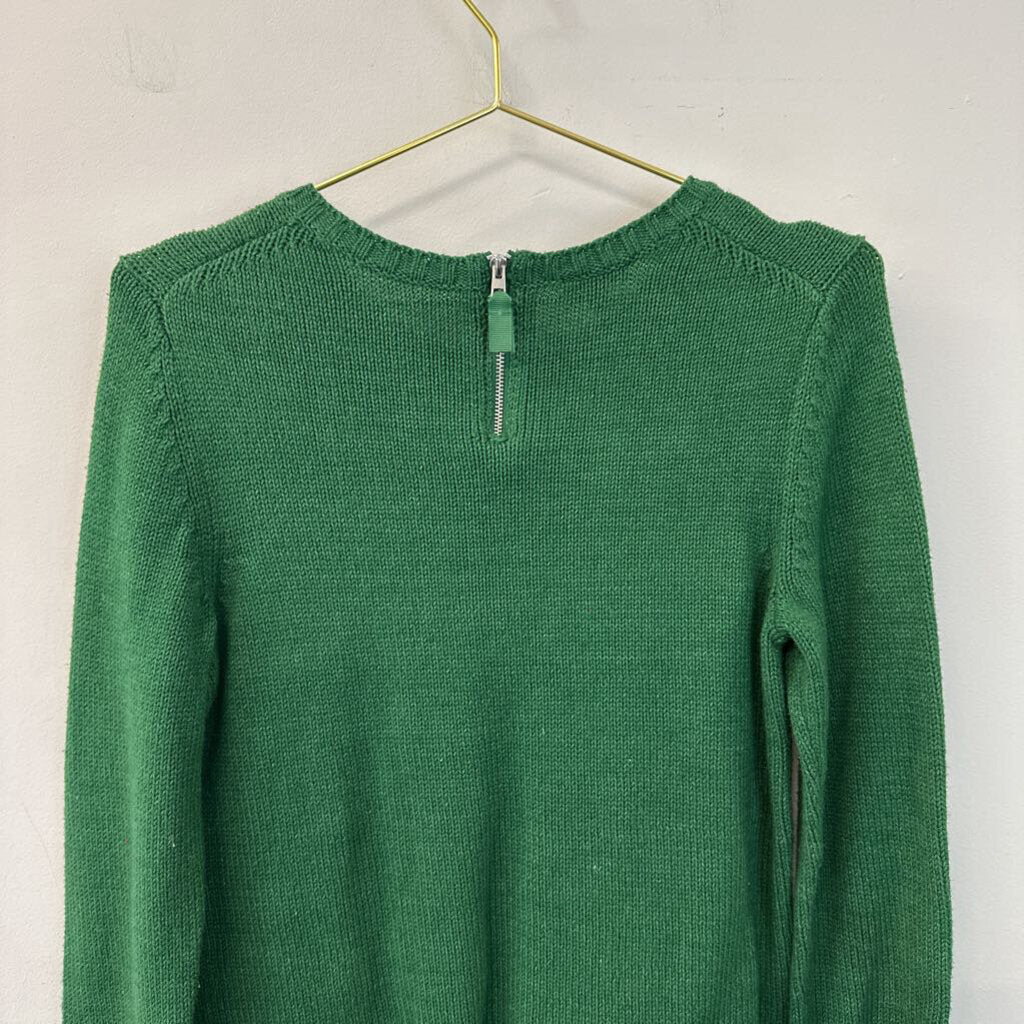 Talbots Green/ Black Pom Pom Long Sleeve Sweater Small