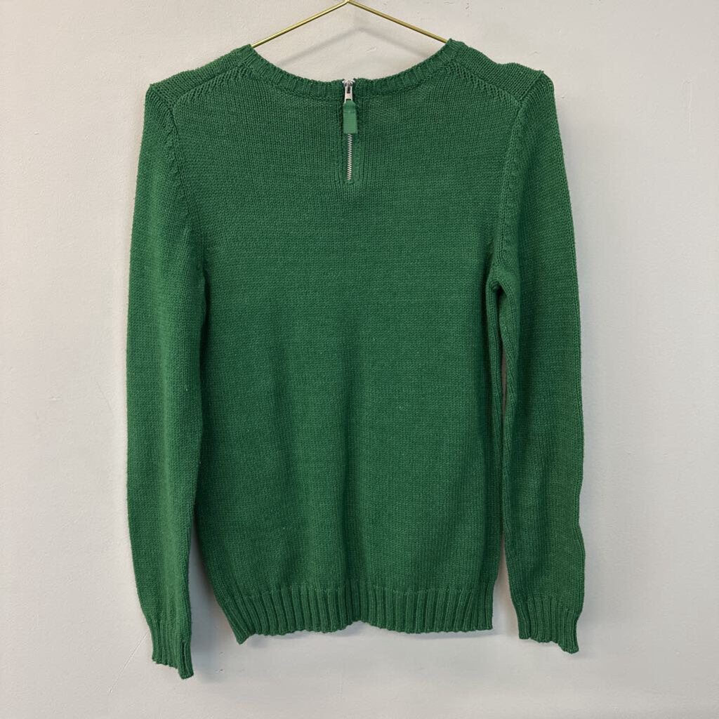 Talbots Green/ Black Pom Pom Long Sleeve Sweater Small