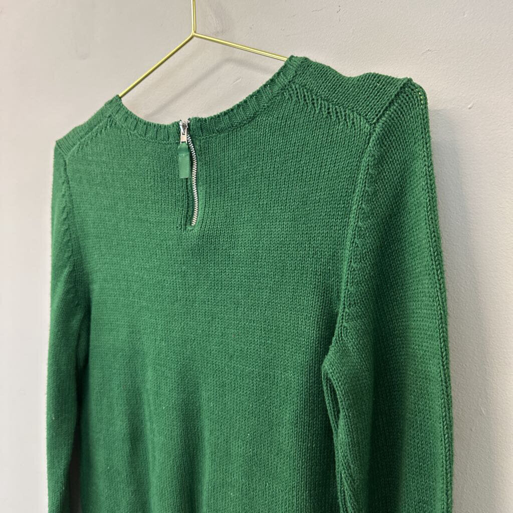 Talbots Green/ Black Pom Pom Long Sleeve Sweater Small