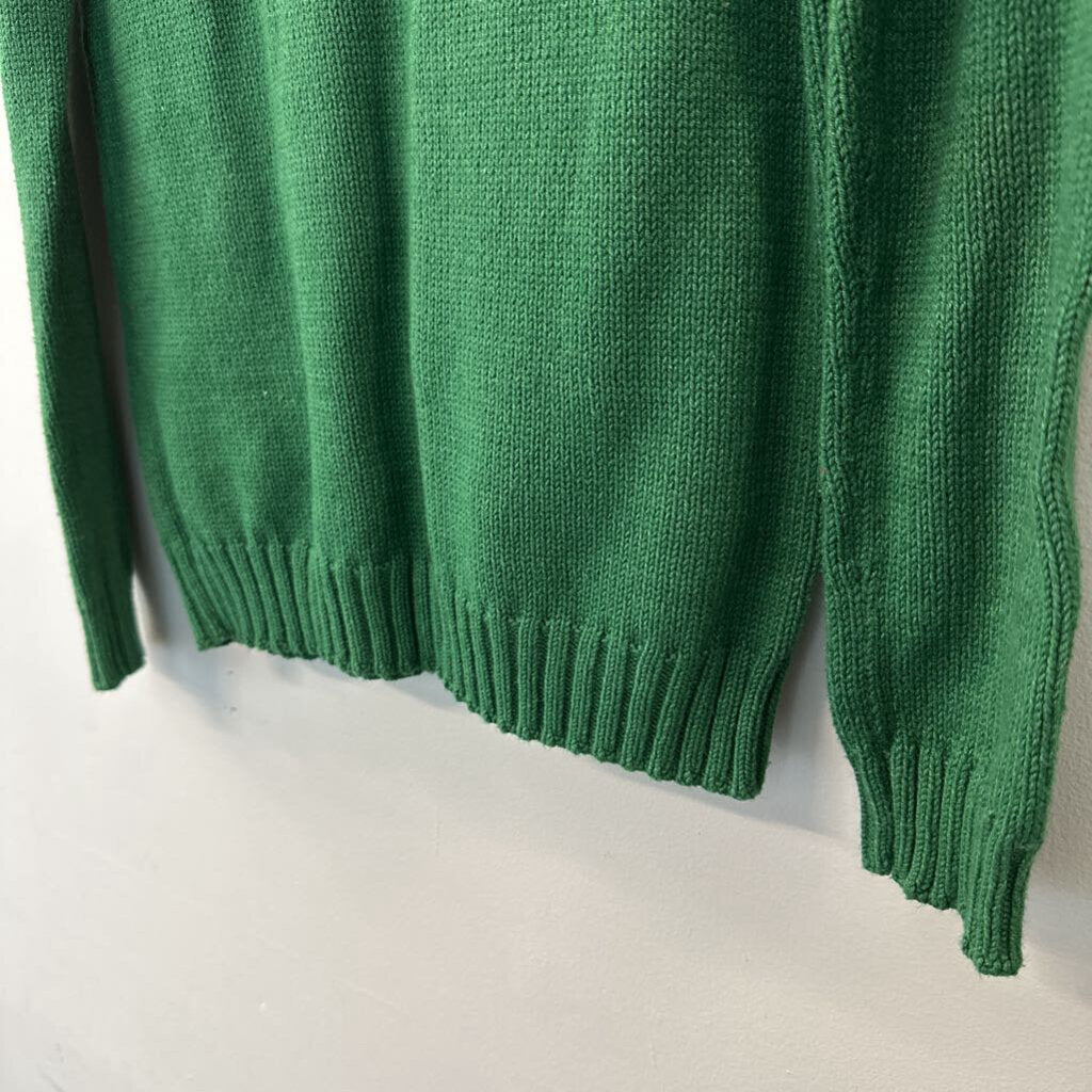 Talbots Green/ Black Pom Pom Long Sleeve Sweater Small