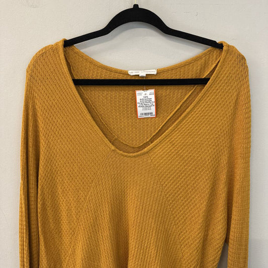 Anthropologie Marigold Waffle Knit Long Sleeve Top Medium