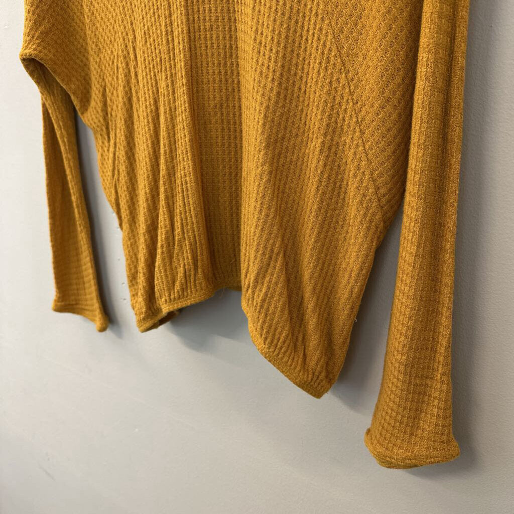 Anthropologie Marigold Waffle Knit Long Sleeve Top Medium