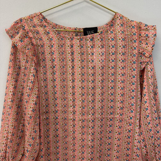 W5 Pink/ Multi Print Long Sleeve Top Medium