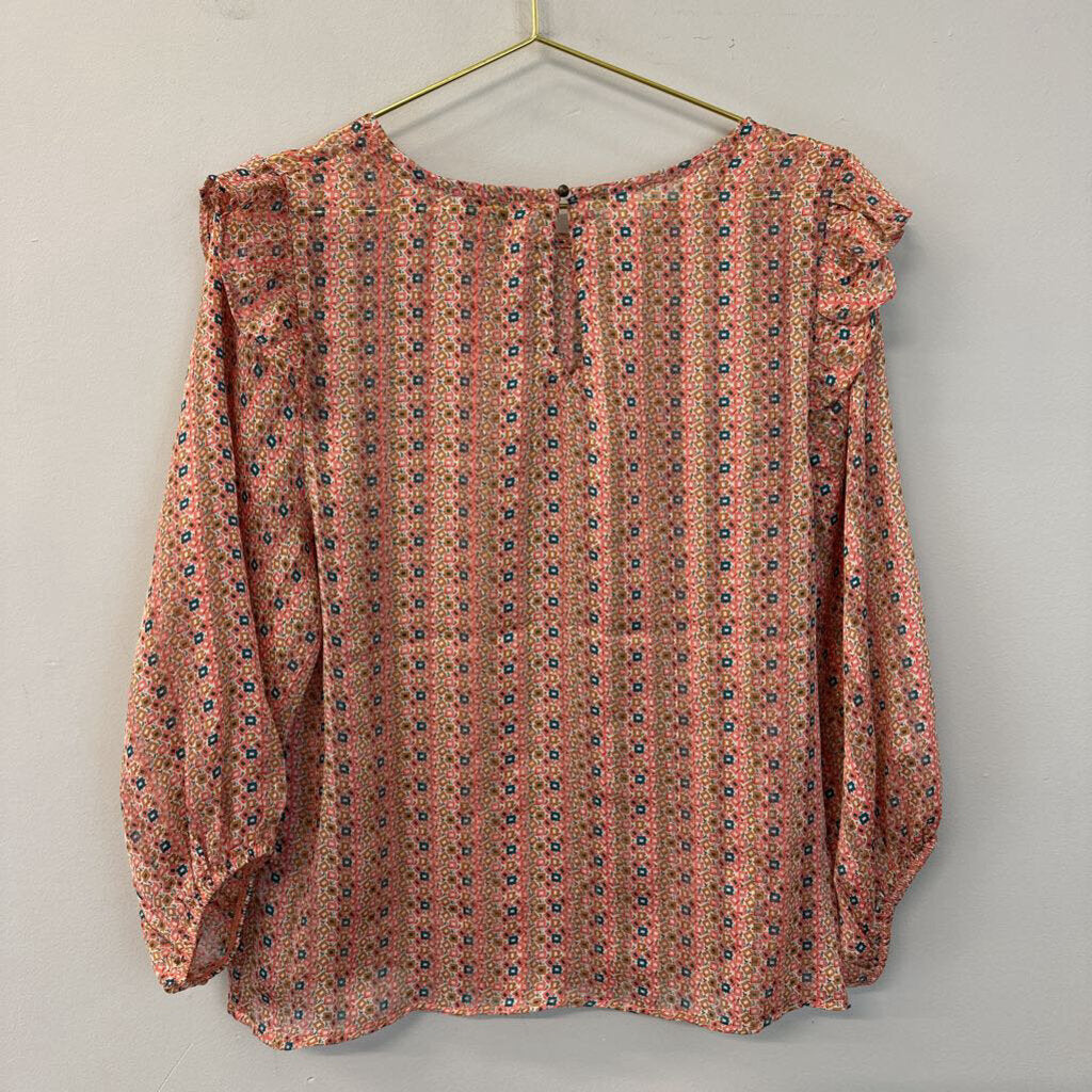 W5 Pink/ Multi Print Long Sleeve Top Medium