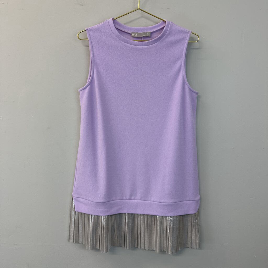 Asos Purple/ Silver Pleated Edge Sleeveless Top 8