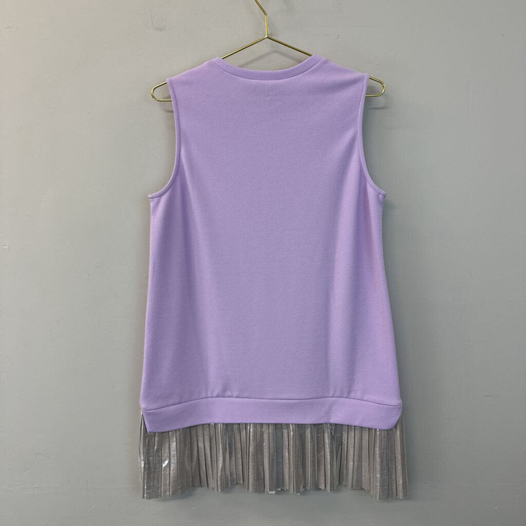 Asos Purple/ Silver Pleated Edge Sleeveless Top 8