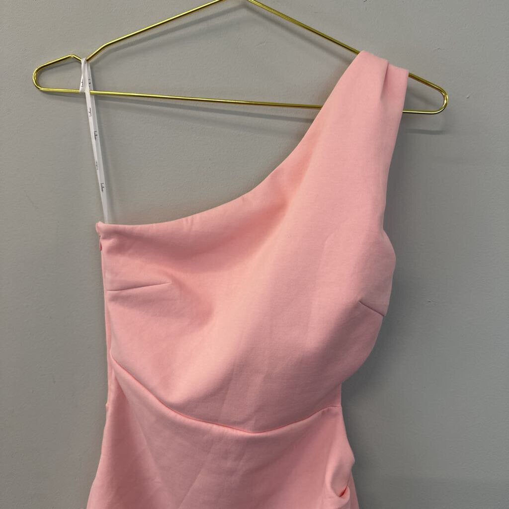 Lulus Pink One Shoulder Fitted Mini Dress Extra Small