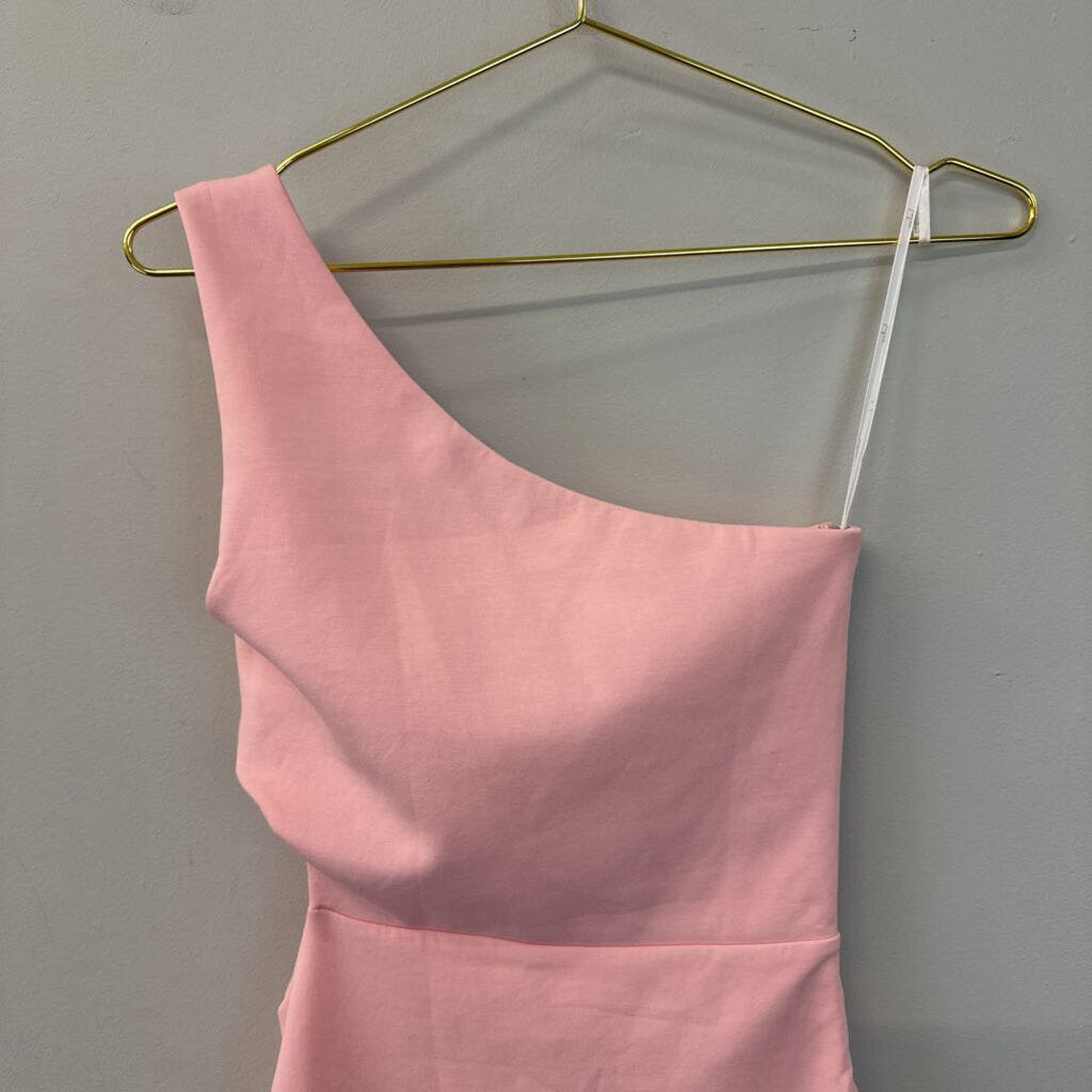 Lulus Pink One Shoulder Fitted Mini Dress Extra Small