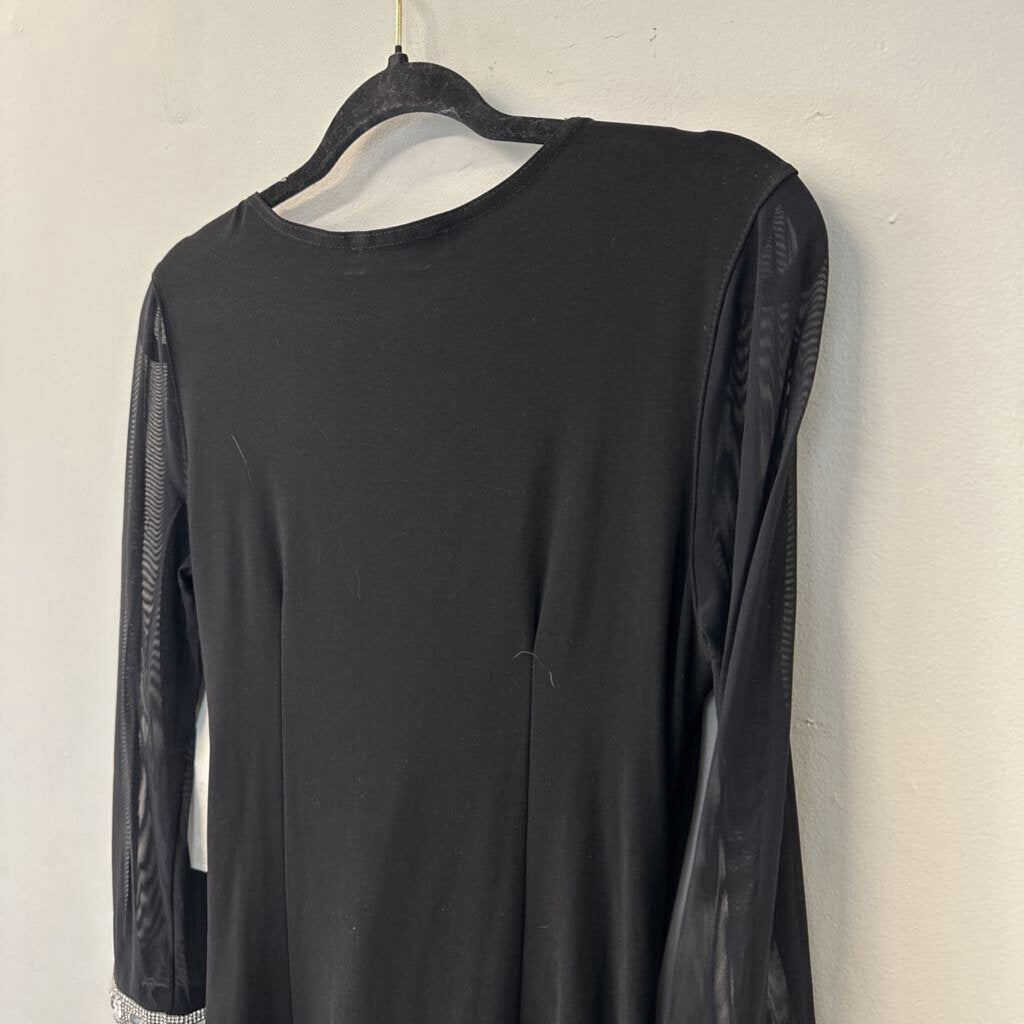 Joseph Ribkoff Black Long Sleeve Rhinestone Sleeve Detail Top 10