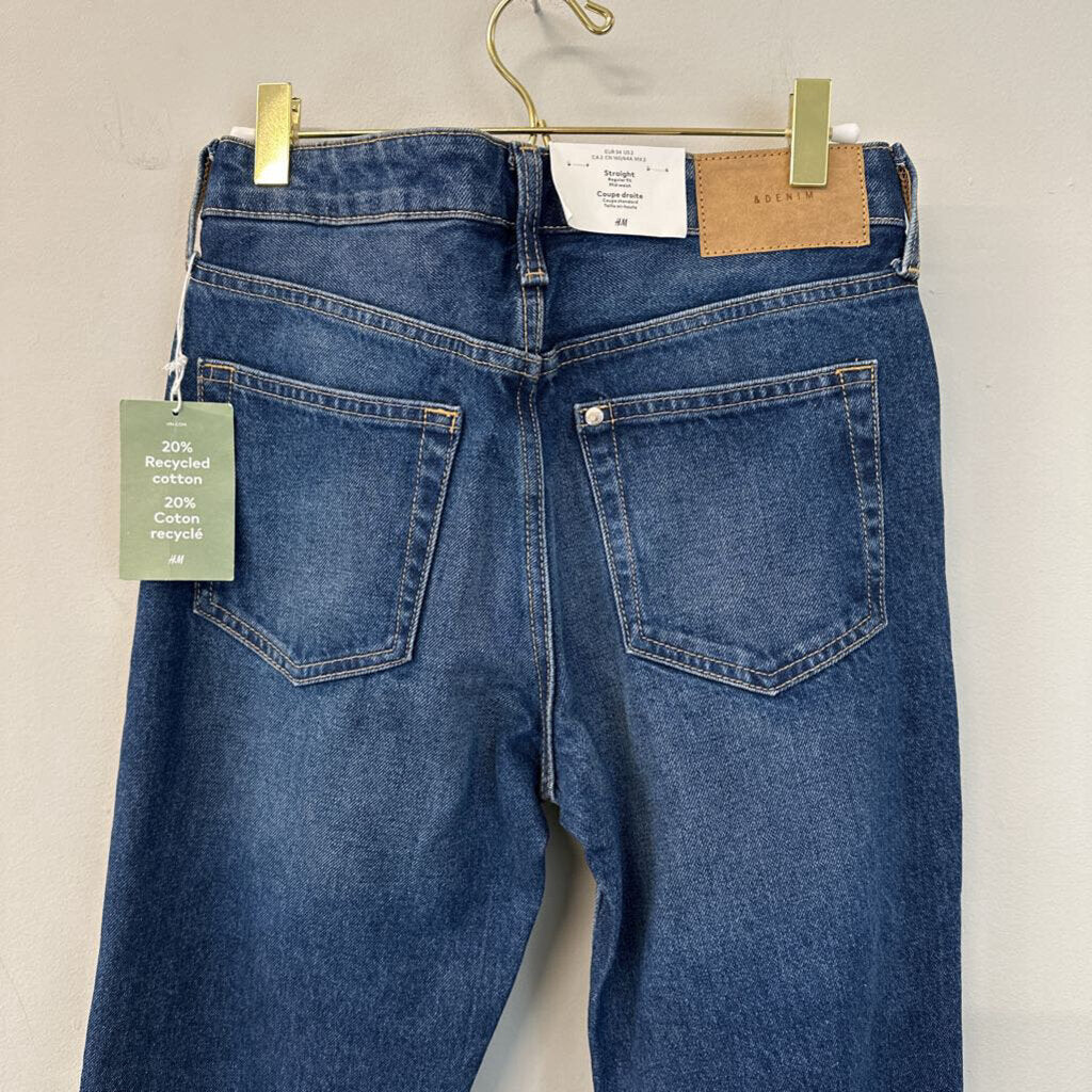 &Denim Dark Wash Straight Leg Jeans 2