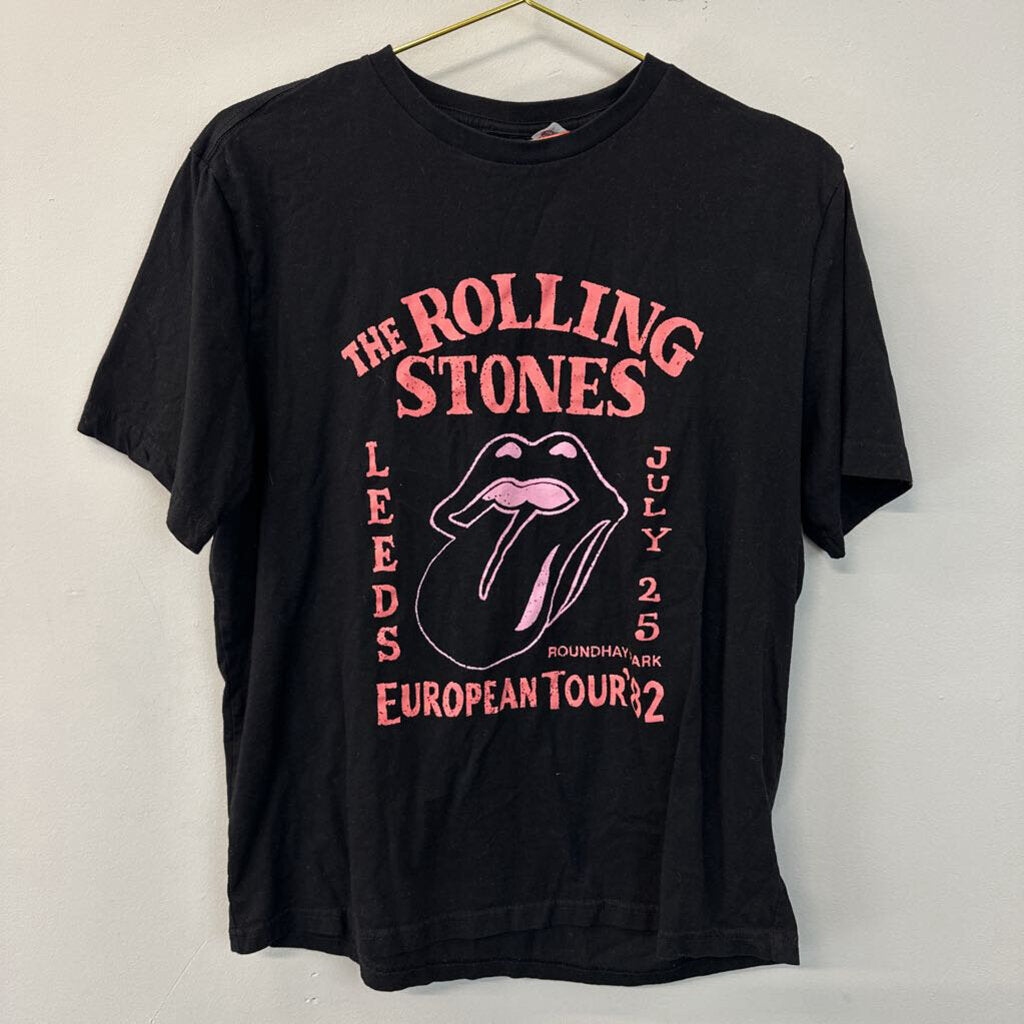 Black The Rolling Stones Short Sleeve Graphic Tee Medium