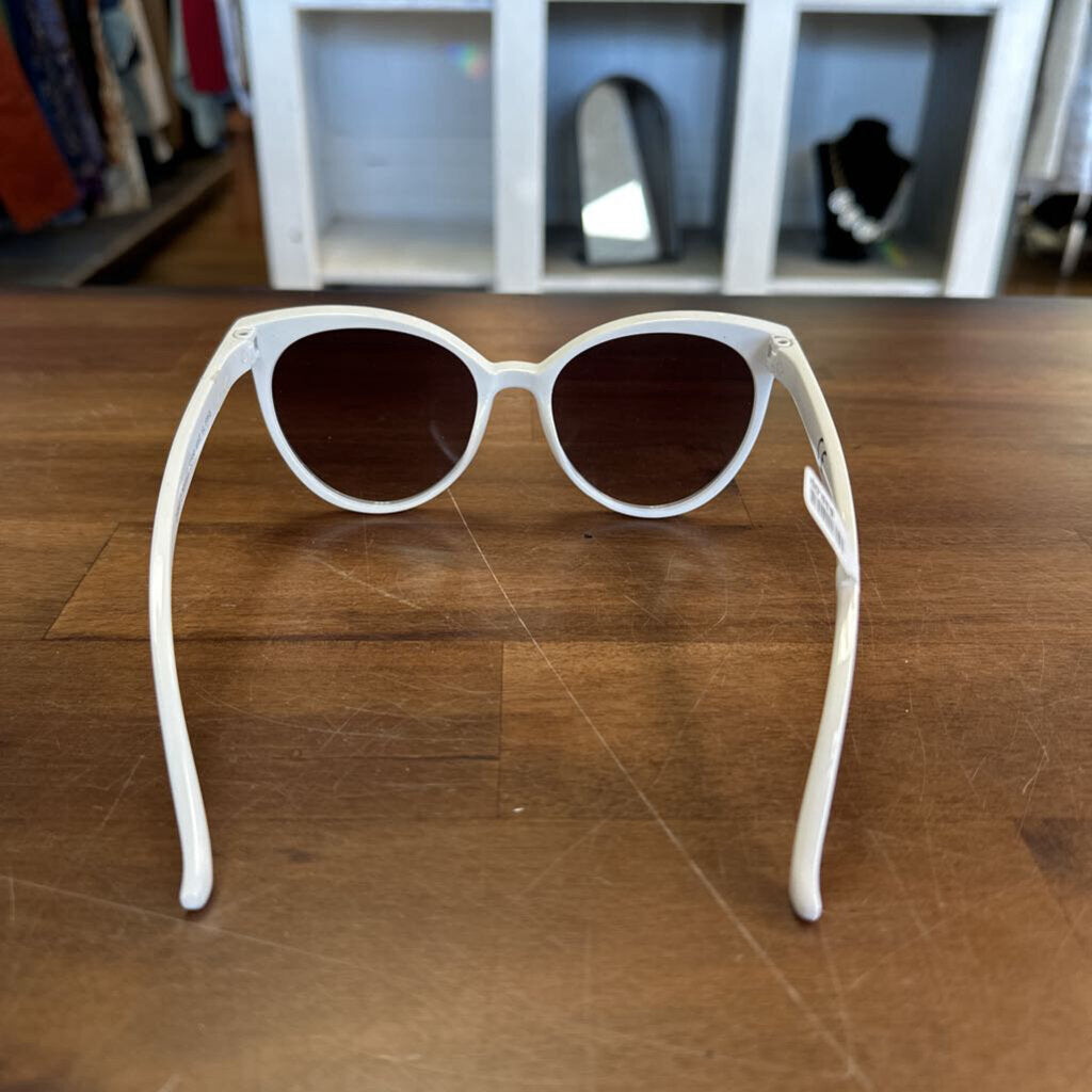 Quay White Frame Oversized Sunglasses