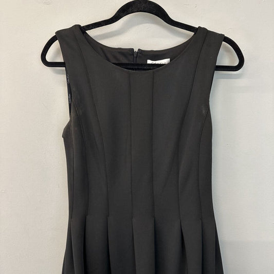 Calvin Klein Black Pleated Sleeveless Dress 8