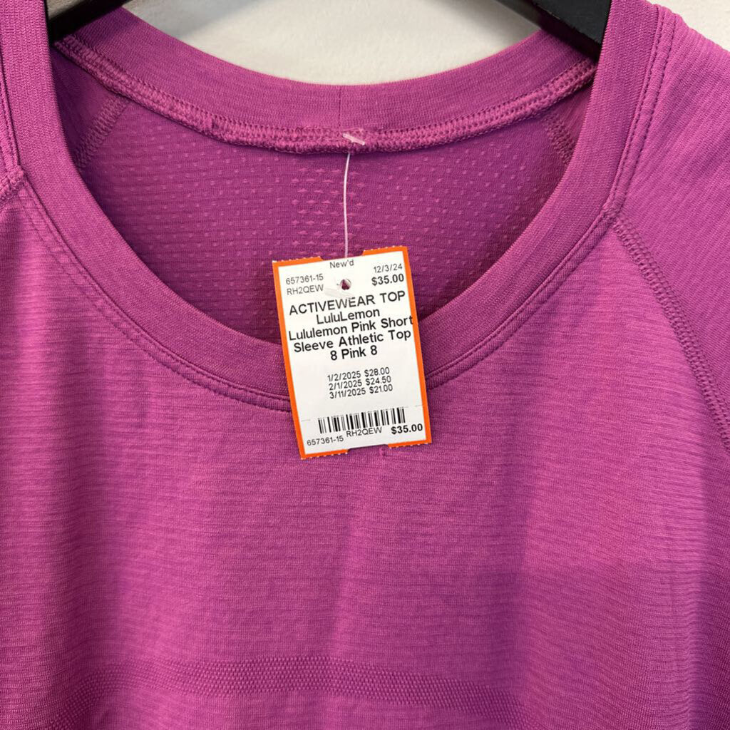 Lululemon Pink Short Sleeve Athletic Top 8