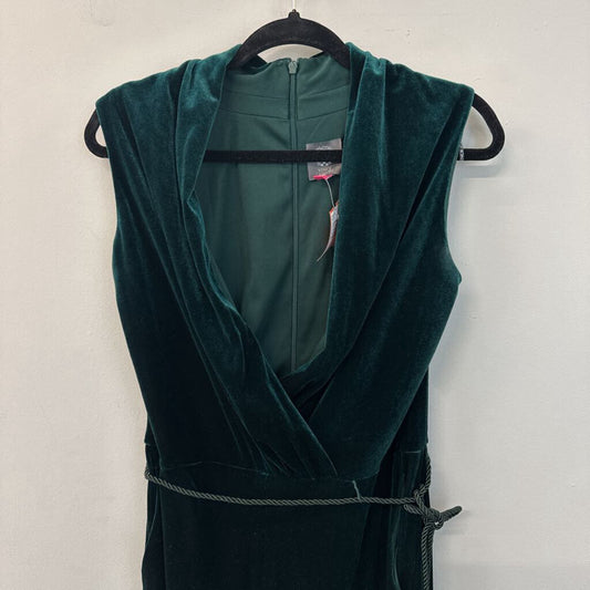 Vince Camuto Green Velvet Sleeveless Jumpsuit 14