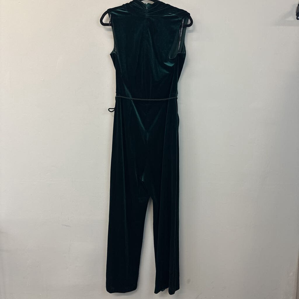 Vince Camuto Green Velvet Sleeveless Jumpsuit 14