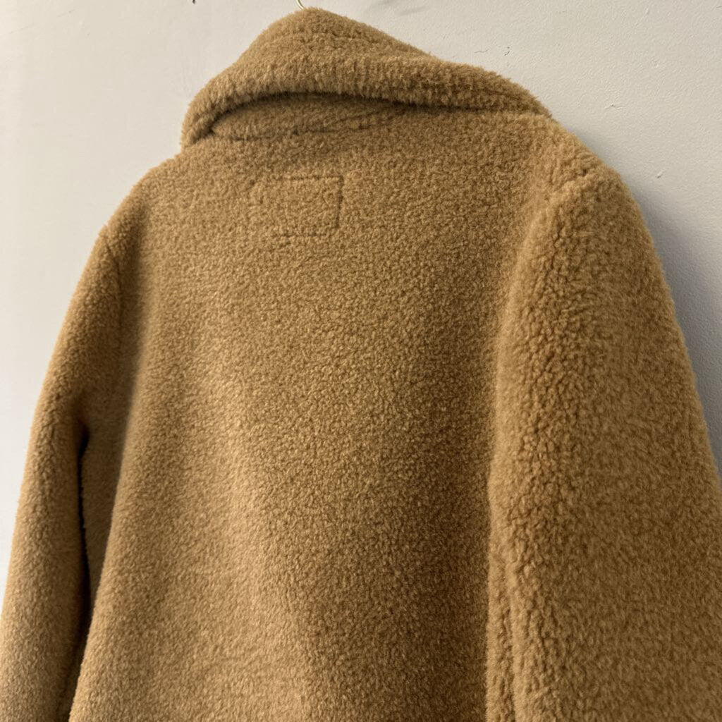 Michael Kors Brown Sherpa Long Jacket Extra Large