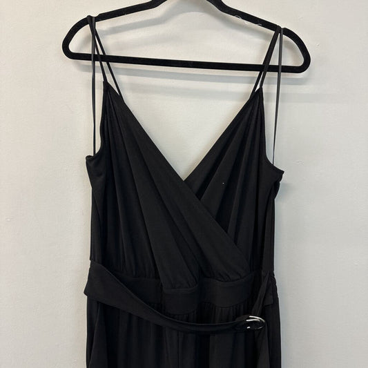 Express Black V Neck Sleeveless Jumpsuit Extra Large