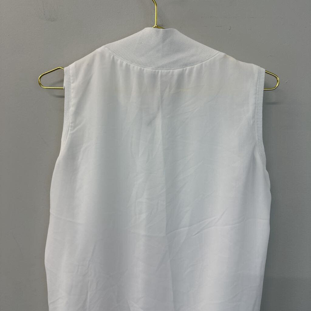 Calvin Klein White Mock Neck Sleeveless Top Extra Large