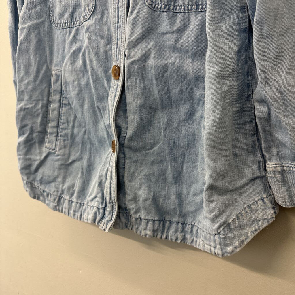 Loft Light Wash Denim Shacket Extra Large