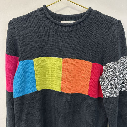 Vintage Casual Corner Black/ Multi Color Block Sweater Medium