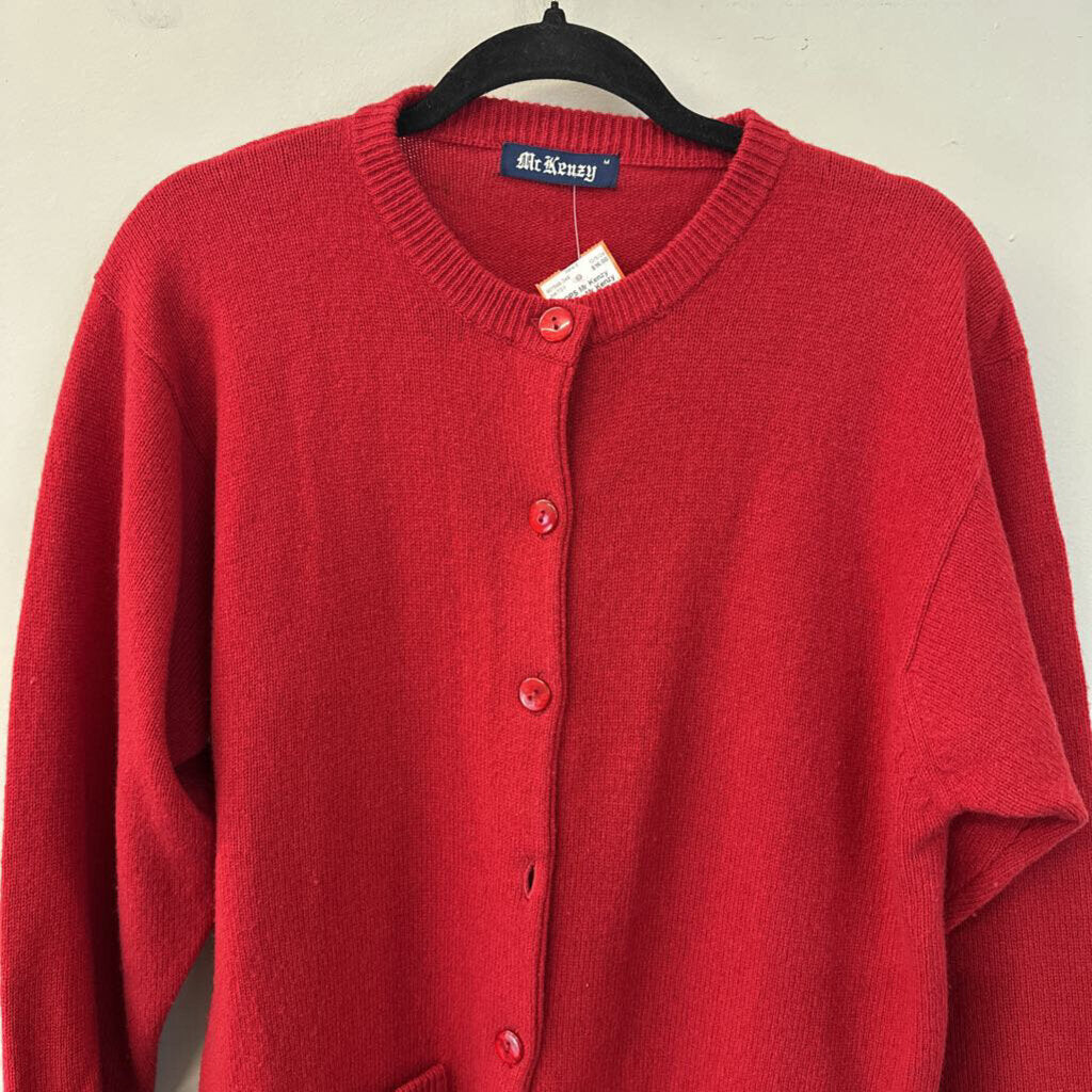 Vintage Mr Kenzy Red Button Down Knit Cardigan Medium