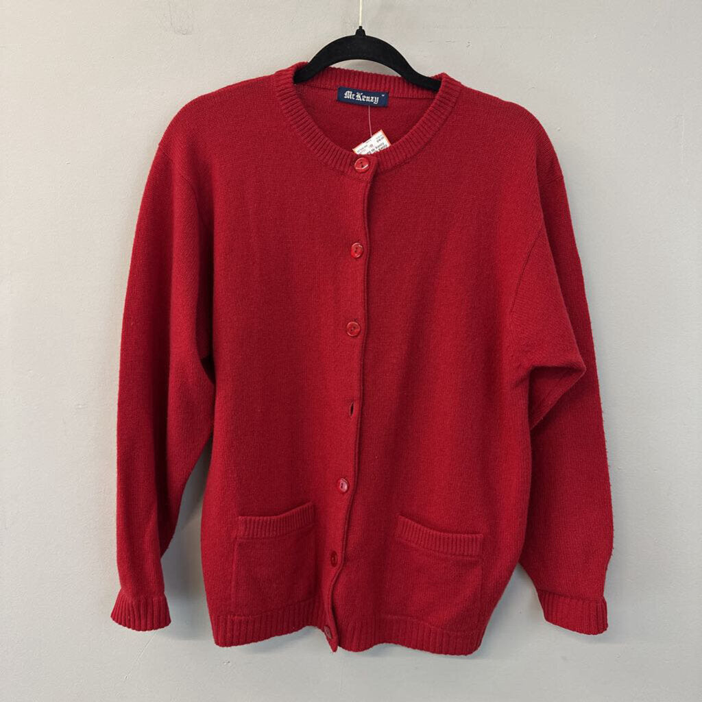 Vintage Mr Kenzy Red Button Down Knit Cardigan Medium