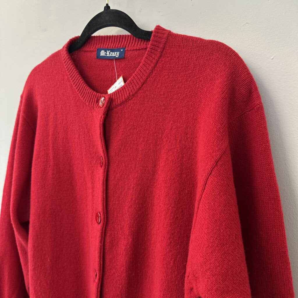 Vintage Mr Kenzy Red Button Down Knit Cardigan Medium