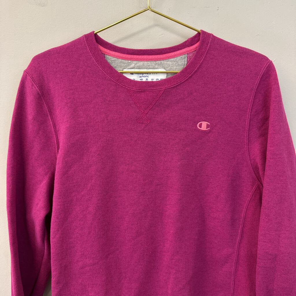 Champion Pink Crew Neck Long Sleeve Pullover Extra Large