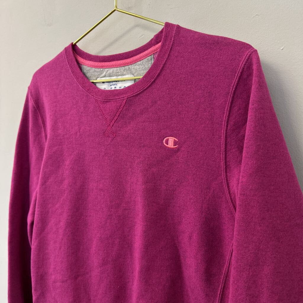 Champion Pink Crew Neck Long Sleeve Pullover Extra Large