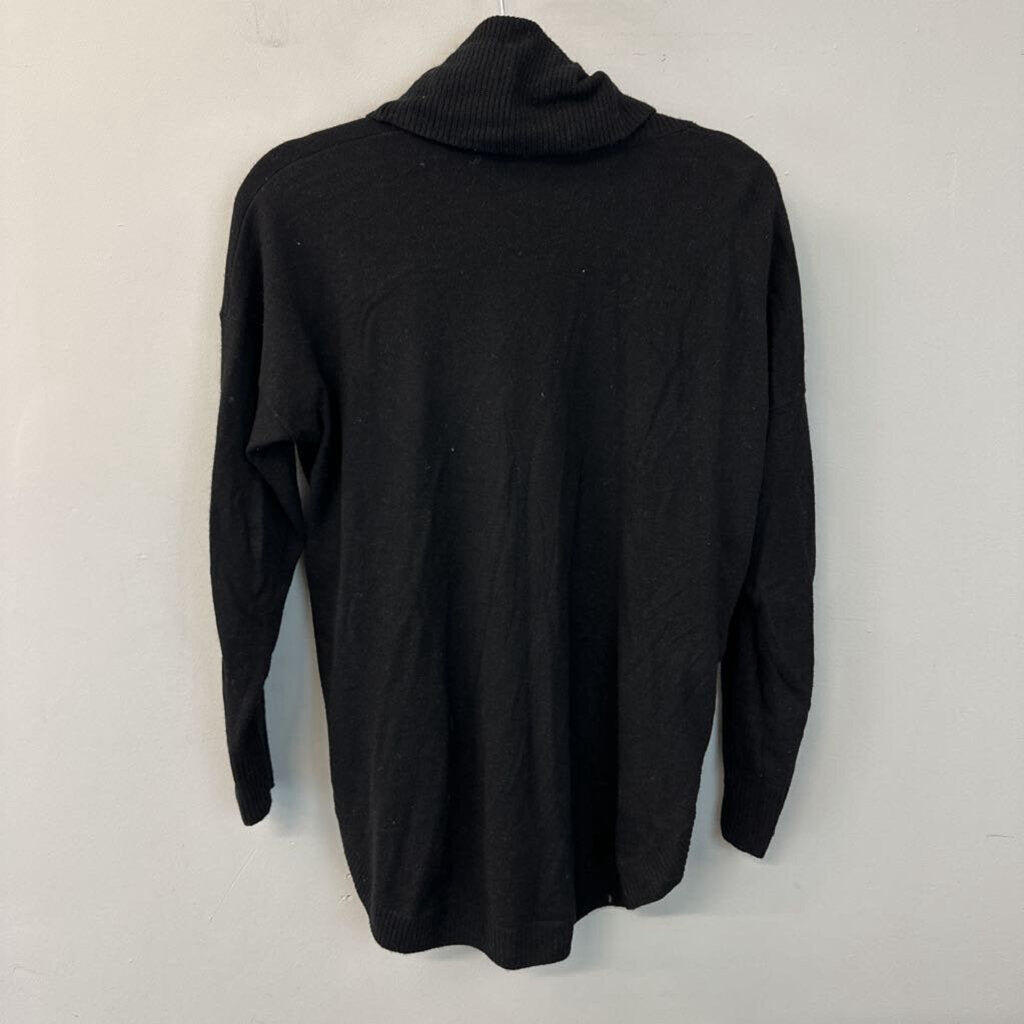 Madewell Black Button Side Long Sleeve Turtleneck Top Medium