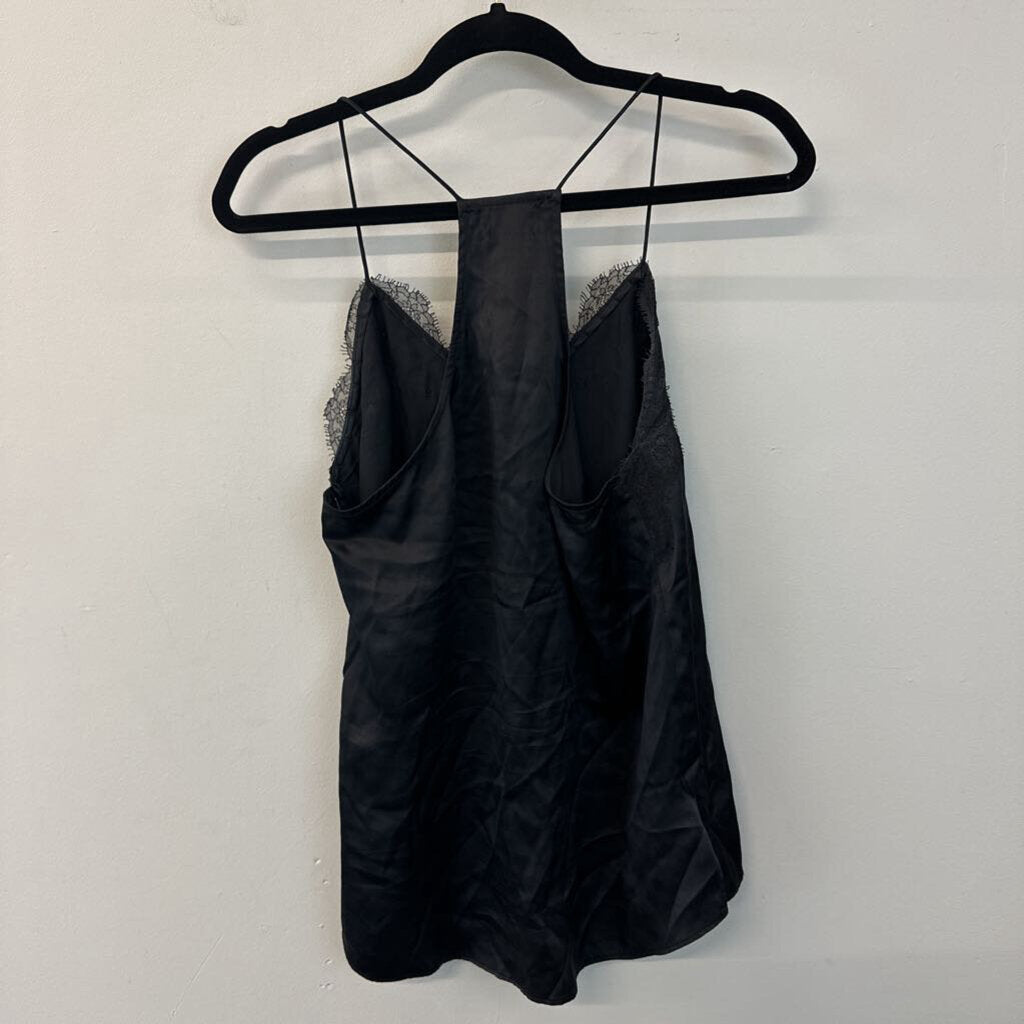 Cami NYC Black Silky Lace Edge Tank Small