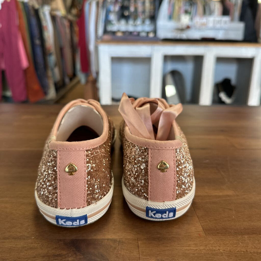 Keds Kate Spade Rose Gold Sparkle Sneakers 7