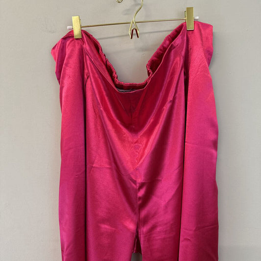 Reb Dolls Hot Pink Silky Wide Leg Pants 4X Plus