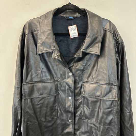 Black Faux Leather Jacket 4X Plus