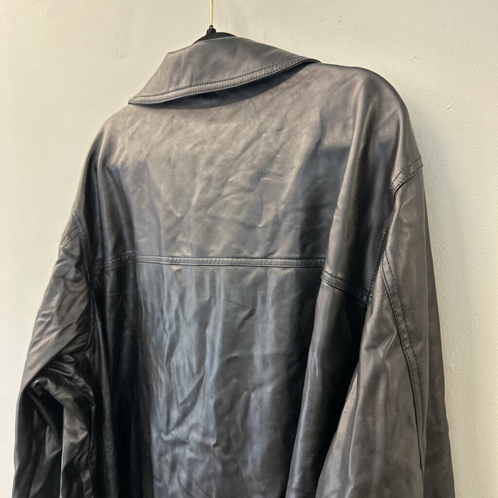 Black Faux Leather Jacket 4X Plus