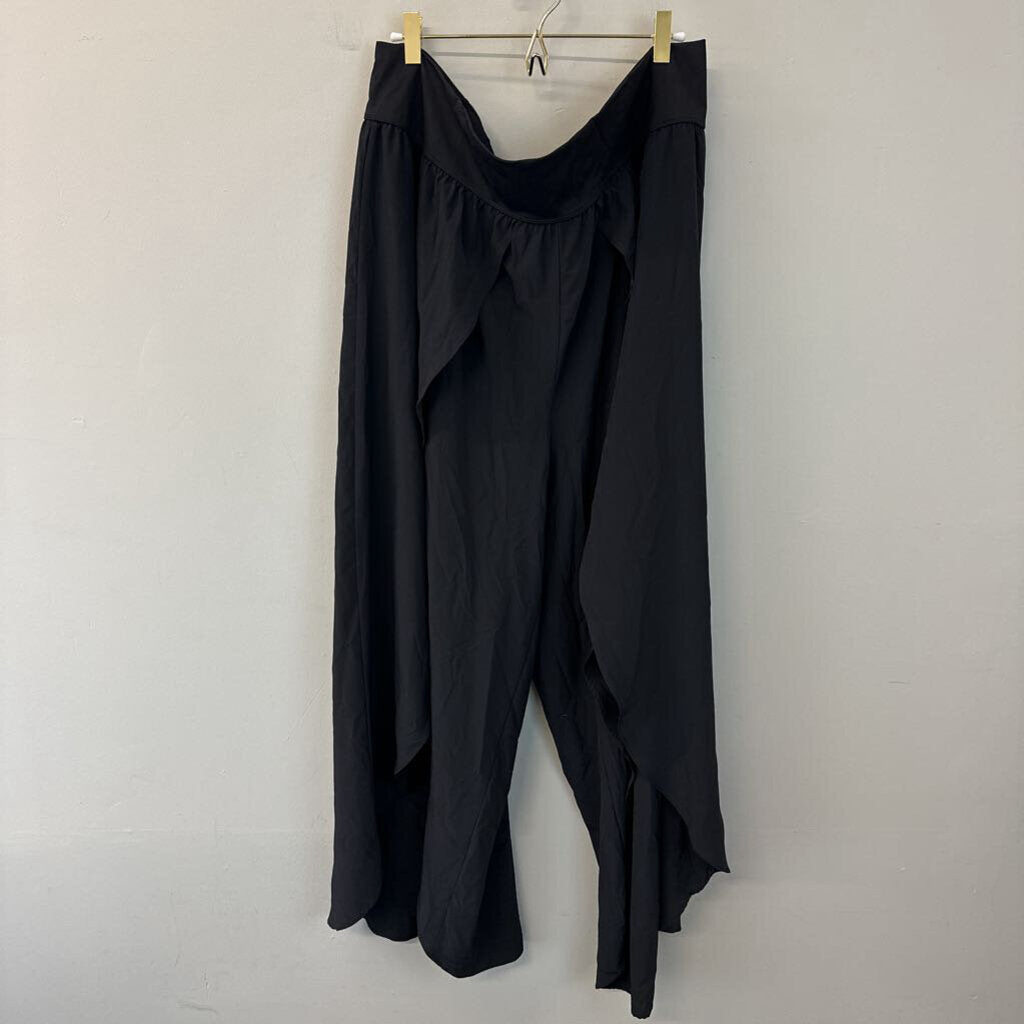 Black Flowy Pull On Pants 4X Plus