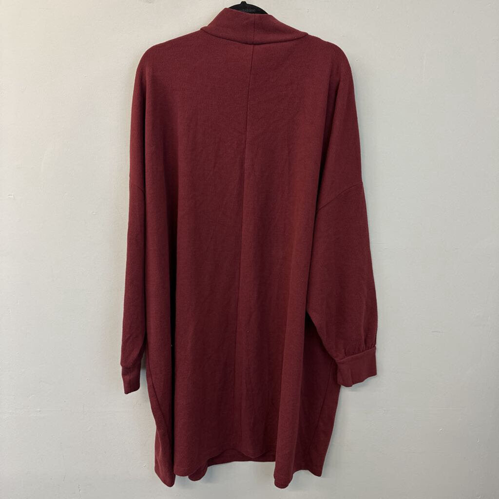 Asos Burgundy Long Sleeve Cut Out Turtleneck Dress 24 Plus