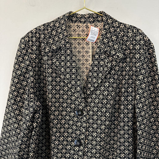 Black/ Cream Print Lightweight Jacket 4X Plus